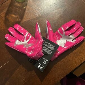 Brand New Football Pink Under Armour Gloves
